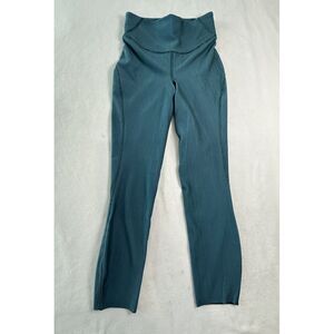 lululemon base pace 25” leggings two toned ribbed green Jasper/blue chill size 4